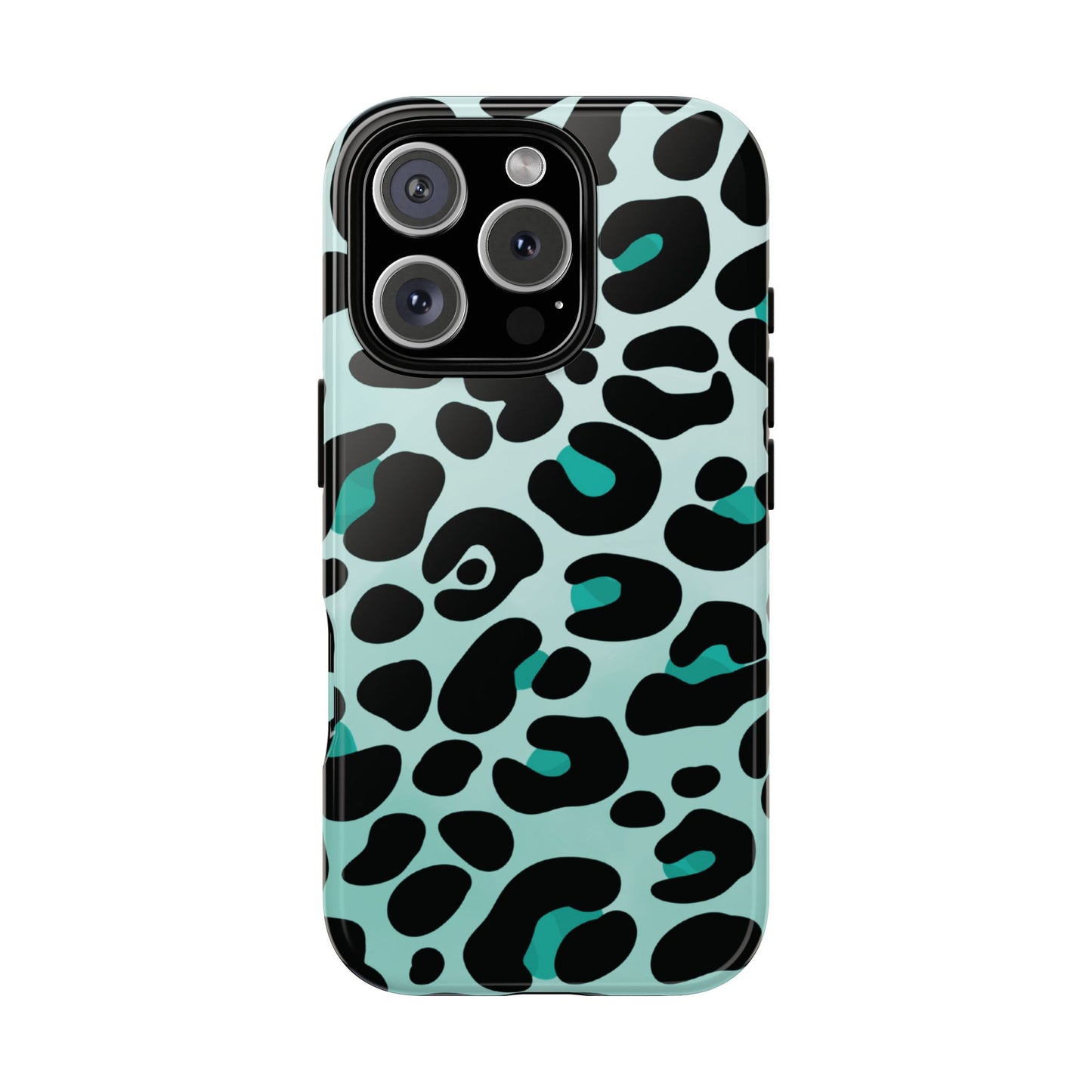 Cool Aqua Leopard Print Phone Case