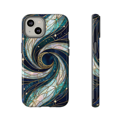 Elegant Navy & Teal Celestial Swirl Phone Case
