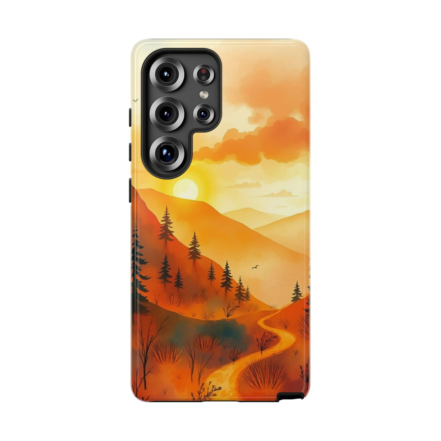 Samsung Galaxy S25 Ultra / Glossy Phone Case - Golden Sunset Design Phone Case