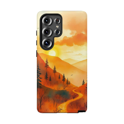 Samsung Galaxy S25 Ultra / Glossy Phone Case - Golden Sunset Design Phone Case