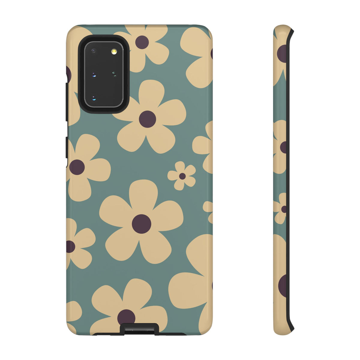 Cute Blue & Cream Daisy Pattern Phone Case - Blue Phone Case - Samsung Galaxy S20+ / Glossy