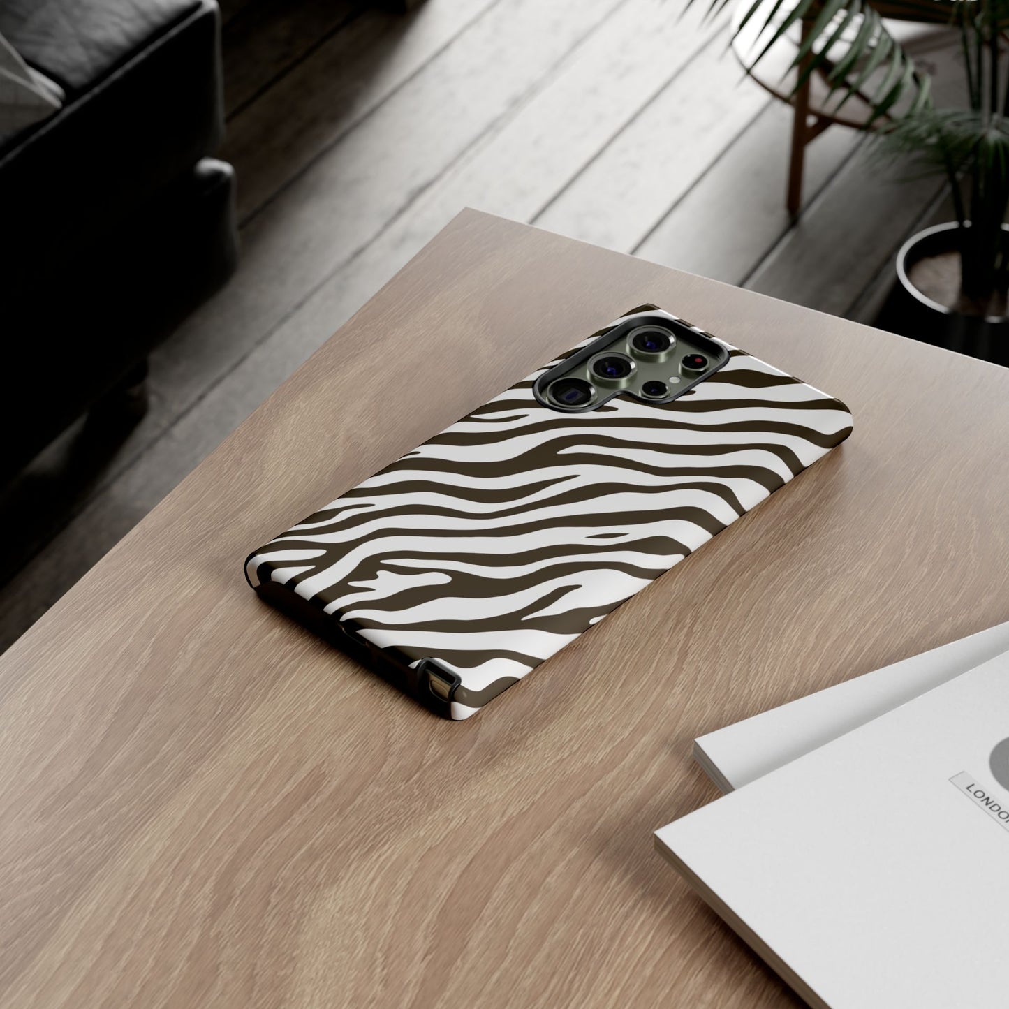 Stylish Mocha Zebra Print Phone Case
