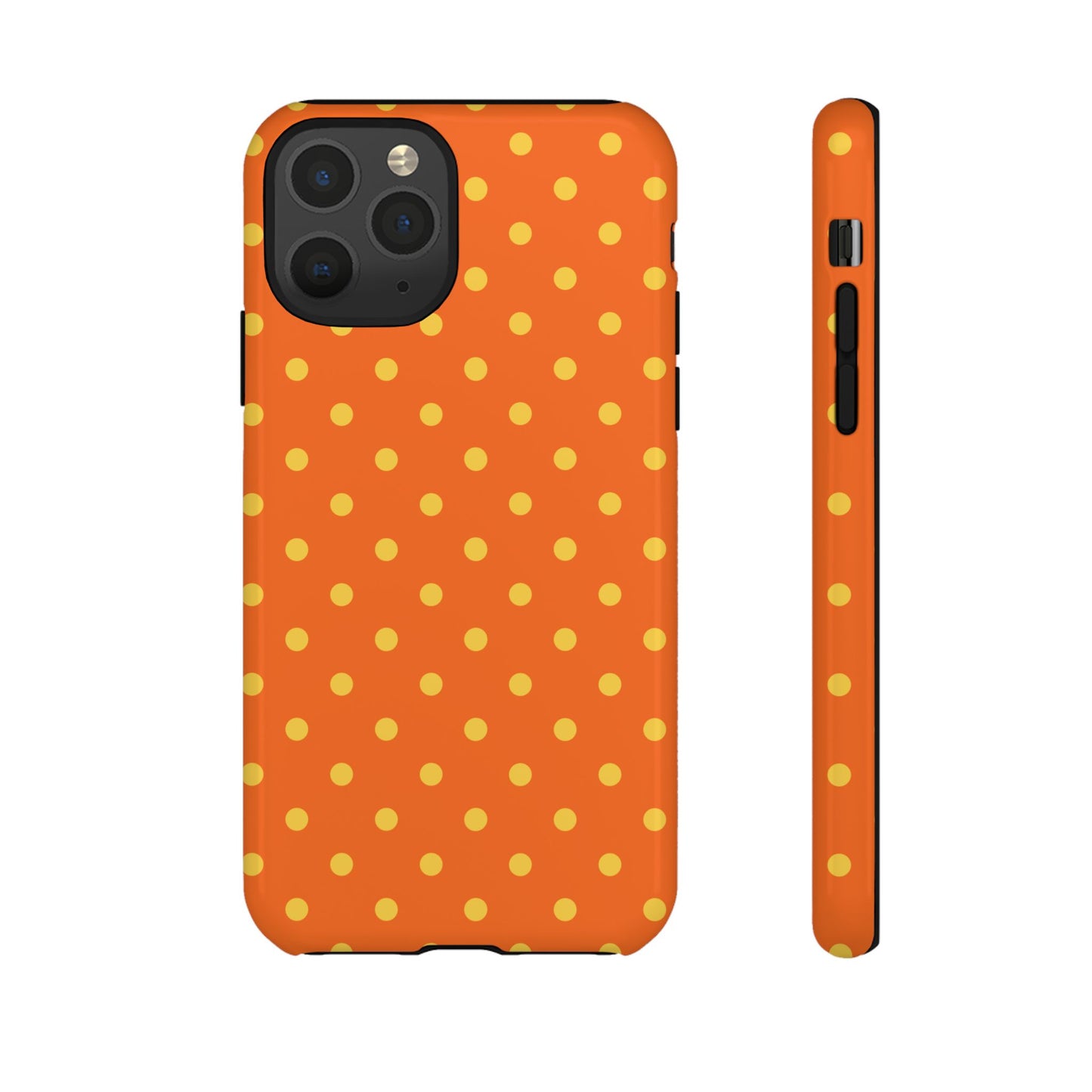 iPhone 11 Pro / Glossy Phone Case - Trendy Orange & Yellow Dot Pattern Phone Case