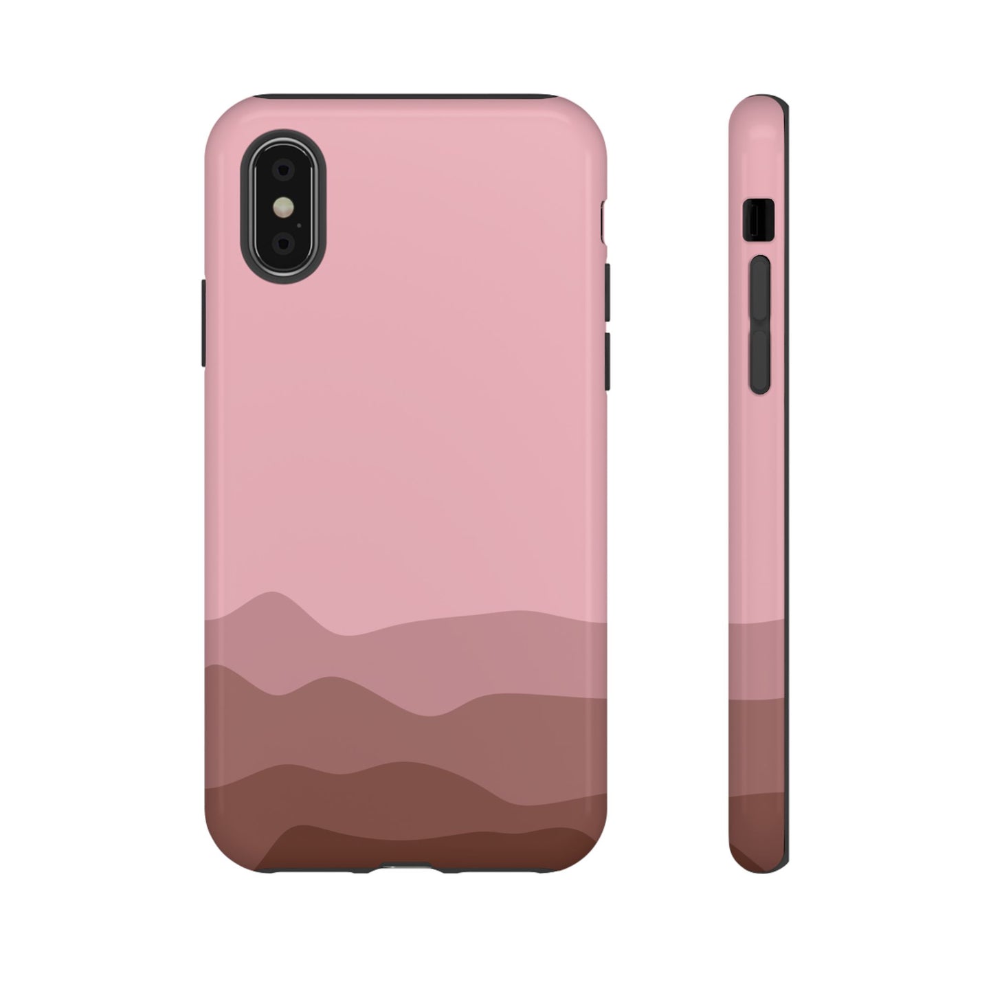 Pink Abstract Waves Protective Phone Case - Pink Phone Case - iPhone X / Glossy