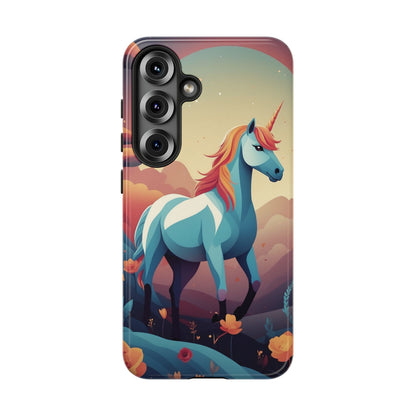 Samsung Galaxy S25 / Glossy Phone Case - Stylised Unicorn Design Phone Case