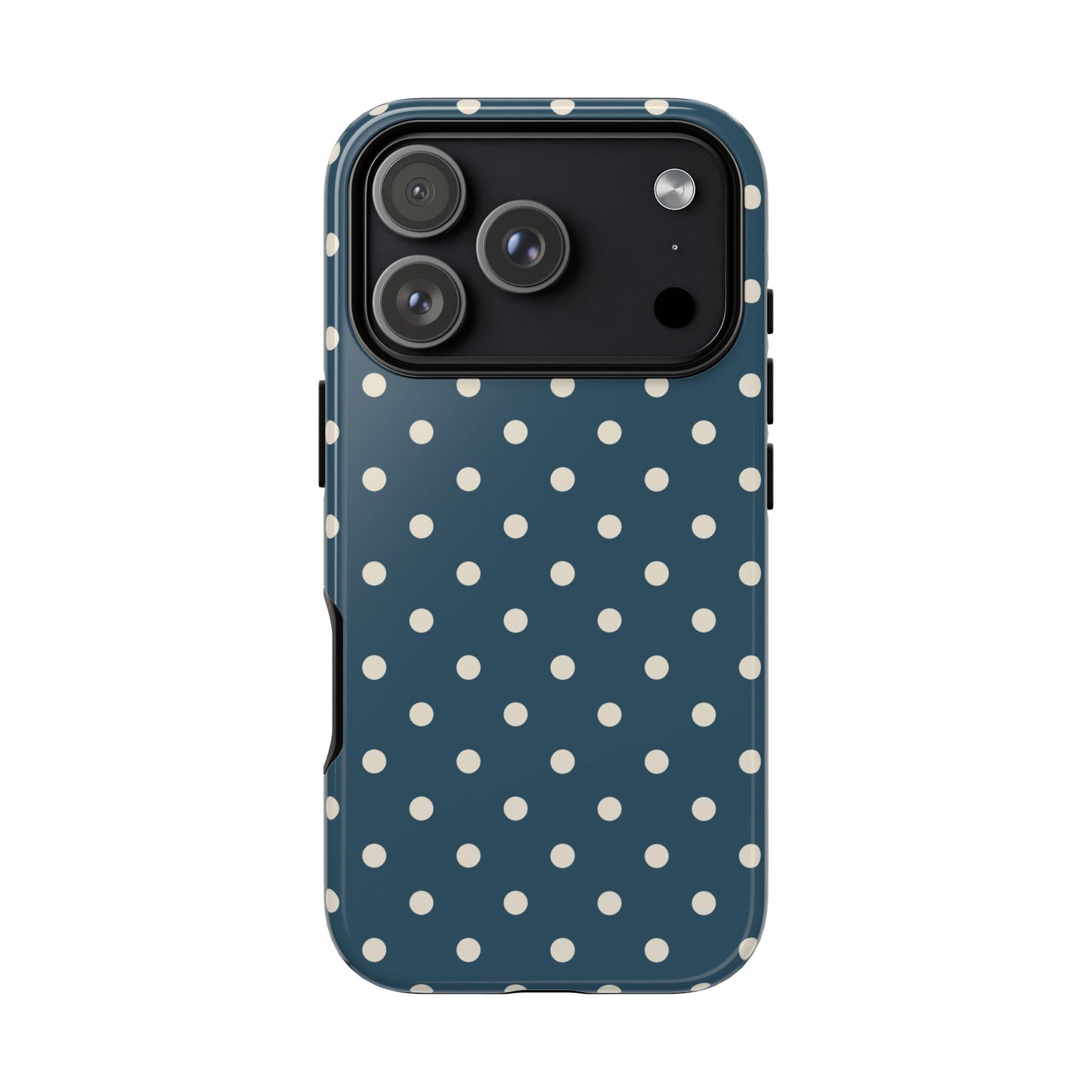iPhone 17 Pro / Glossy Phone Case - ’Blue & White Dot Pattern’ Phone Case