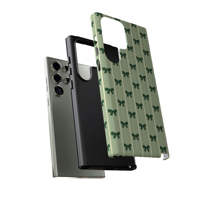 Retro Forest Green Bow Pattern Phone Case