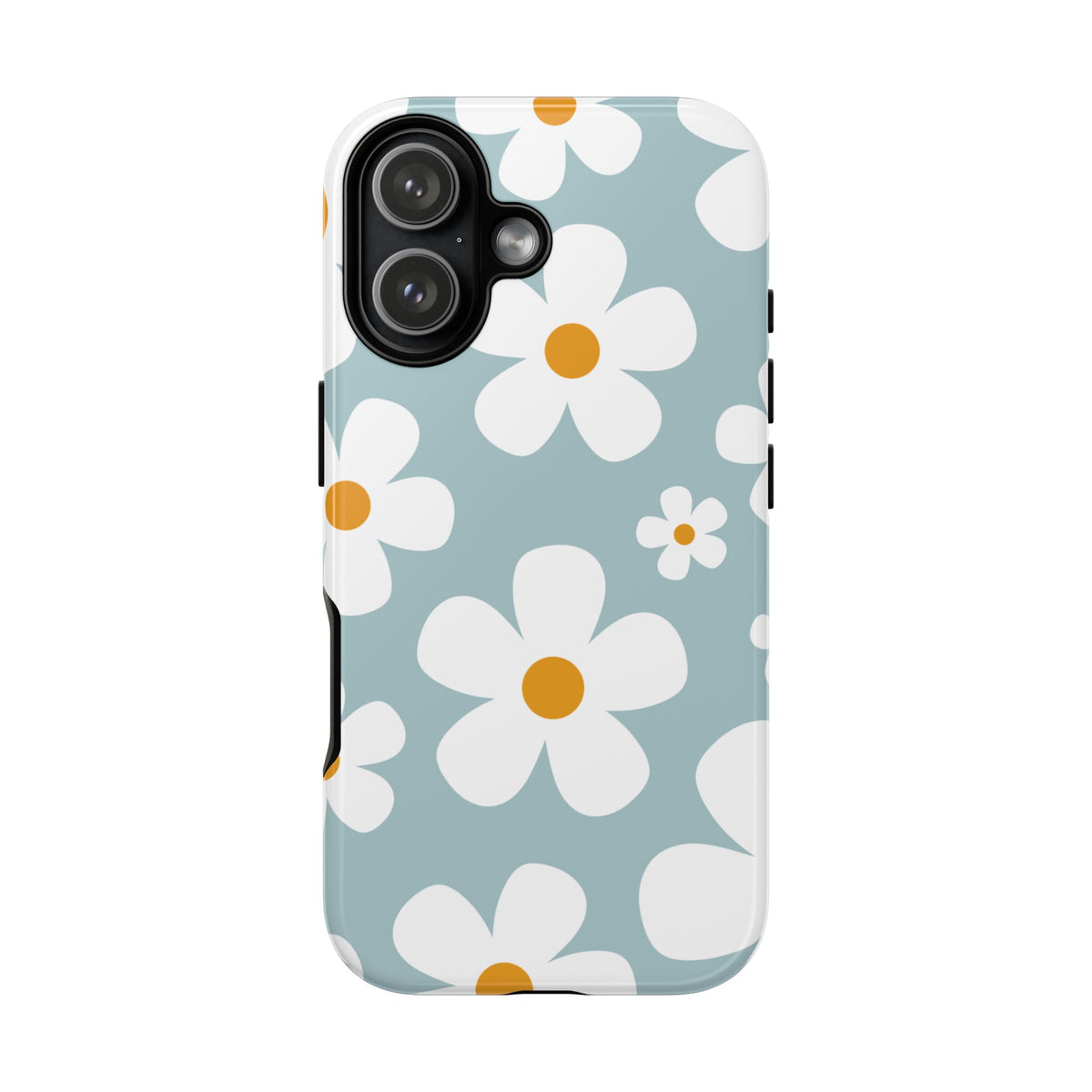 Cute Blue Daisy Pattern Phone Case - Blue Phone Case - iPhone 17 / Glossy