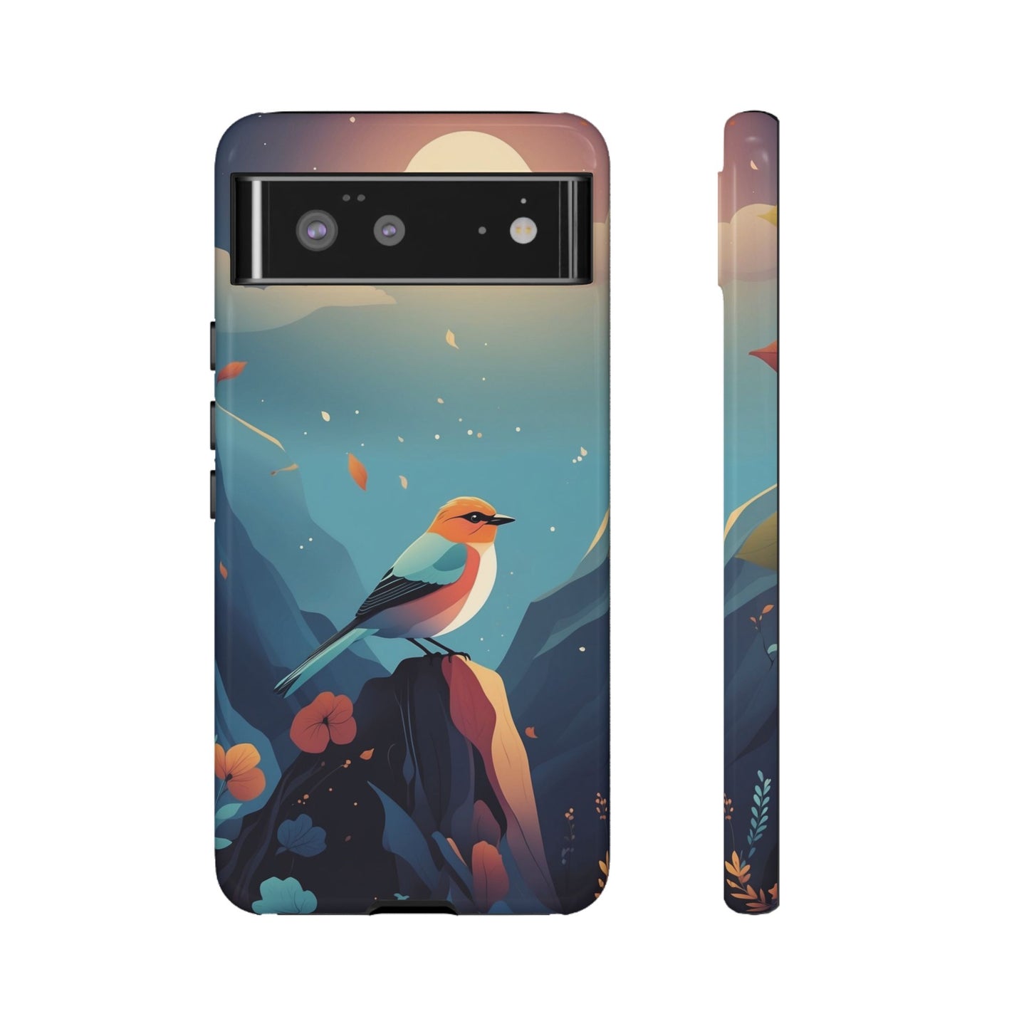 Google Pixel 6 / Glossy Phone Case - Stylised Bird Design Phone Case