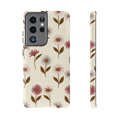 Pretty Cream & Rose Daisy Pattern Phone Case