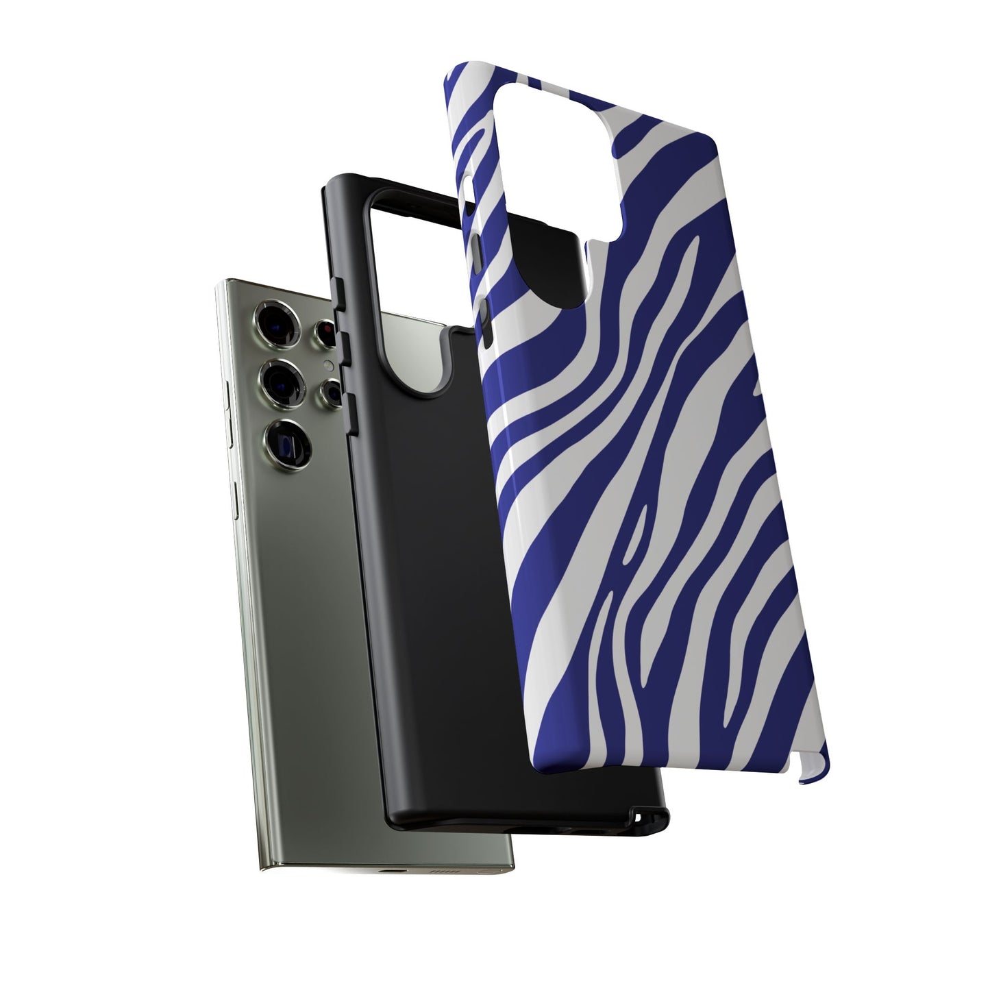 Modern Electric Blue Zebra Print Phone Case