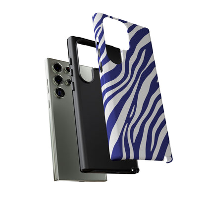 Modern Electric Blue Zebra Print Phone Case