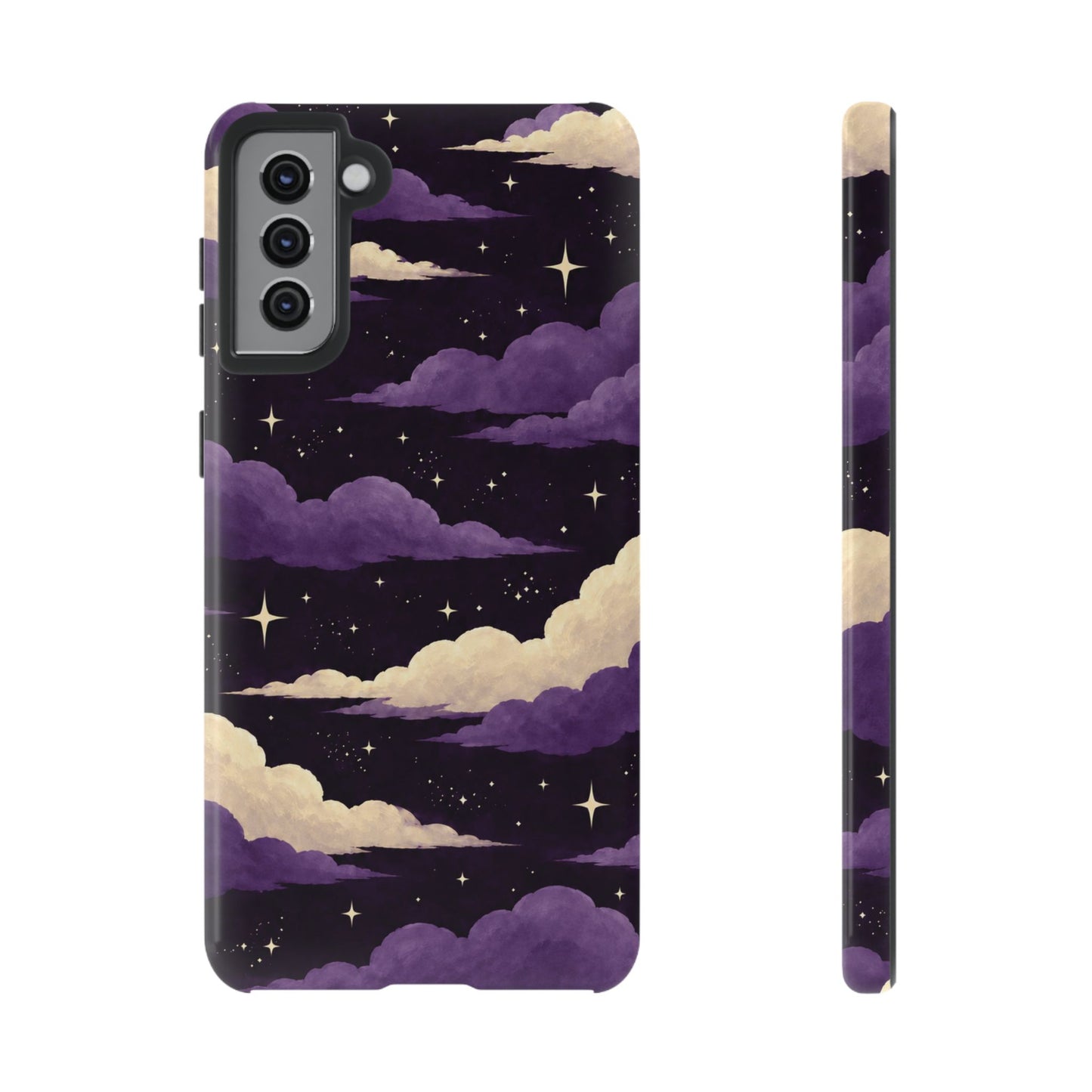 Illustrated Purple Clouds & Stars Phone Case