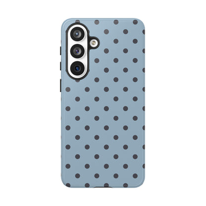 Light Blue with Dark Blue Dot Pattern Phone Case