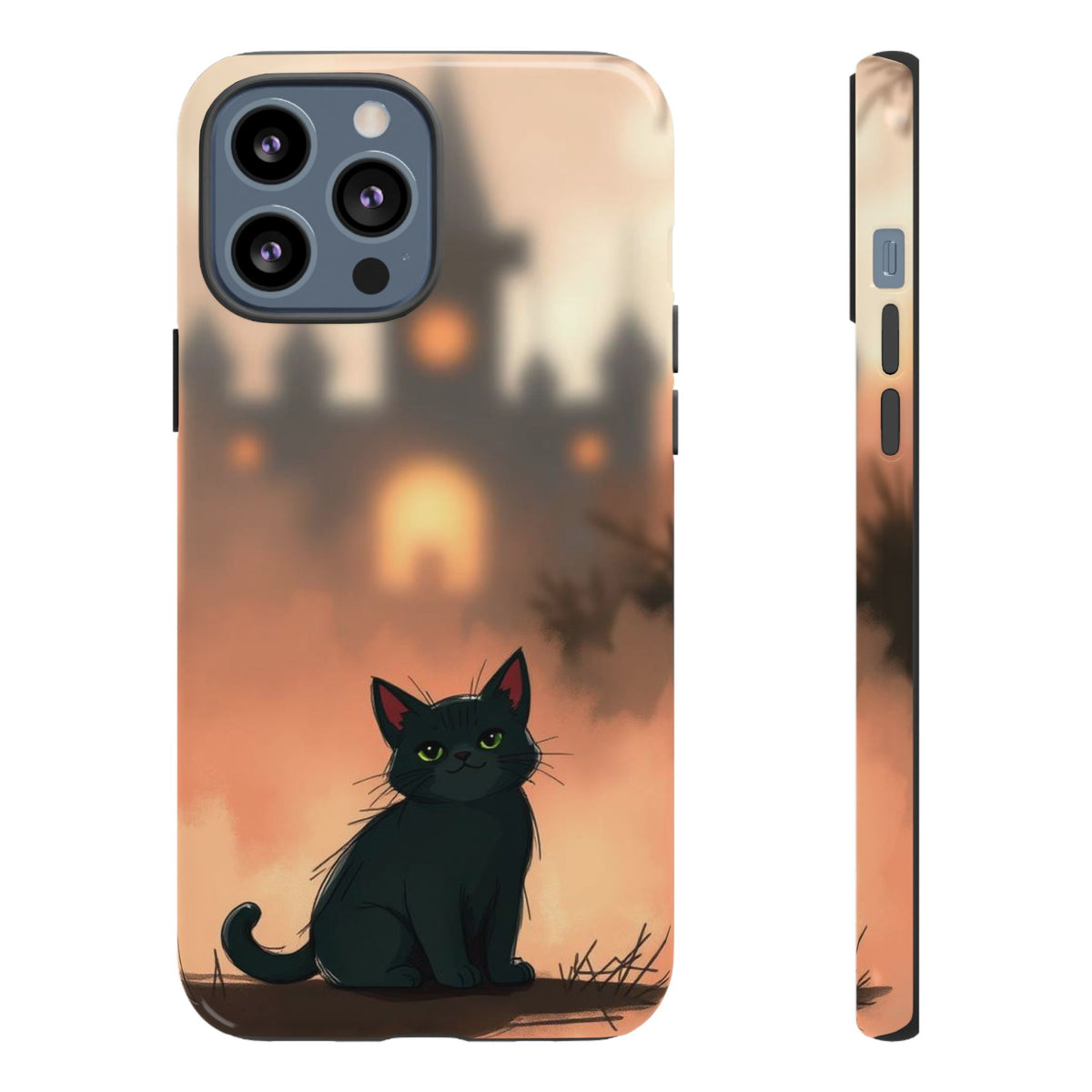 Cute Gothic Cat Design Phone Case - Multicolor Phone Case - iPhone 13 Pro Max / Glossy