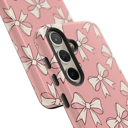 Chic Blush Pink Bow Pattern Phone Case