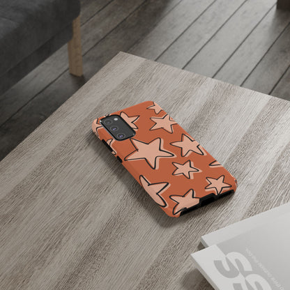 Burnt Orange Doodle Star Phone Case