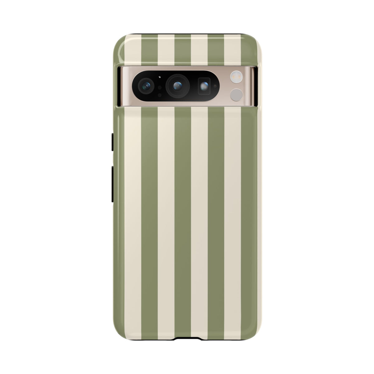 Olive & Beige Stripe Pattern Phone Case - Green Phone Case - Google Pixel 8 Pro / Glossy