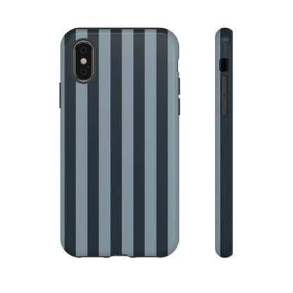 iPhone XS / Glossy Phone Case - ’Dark Blue Stripe Pattern’ Phone Case