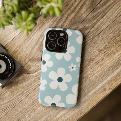 Cute Light Blue Daisy Pattern Phone Case - Blue Phone Case