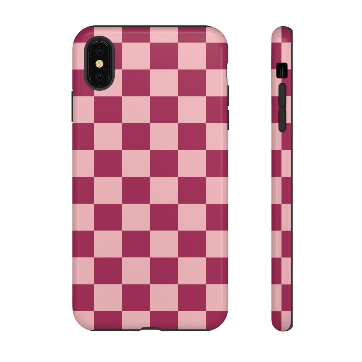 Pink Checked Pattern Phone Case - Pink Phone Case - iPhone XS MAX / Glossy
