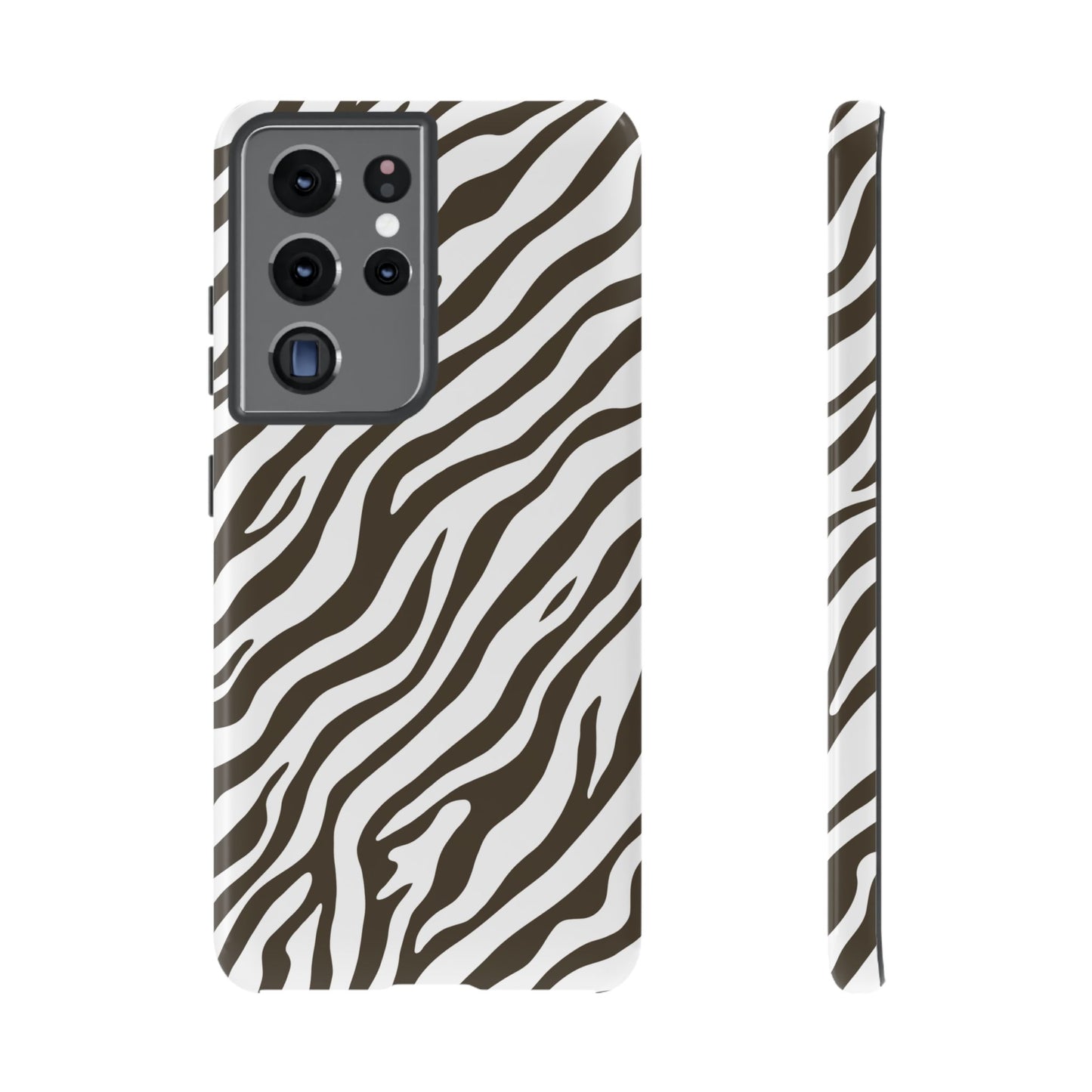 Stylish Mocha Zebra Print Phone Case