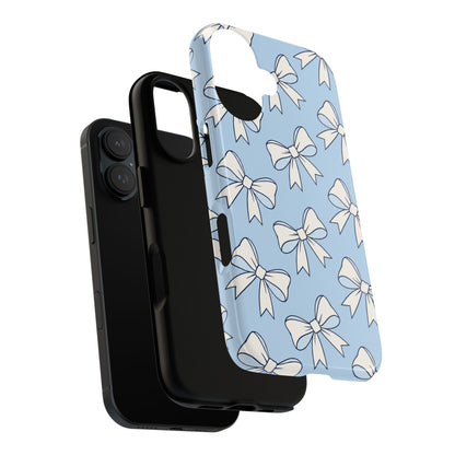 Chic Powder Blue Bow Pattern Phone Case