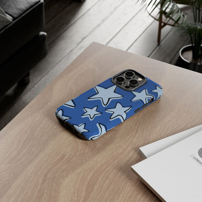 Cobalt Blue Doodle Star Phone Case