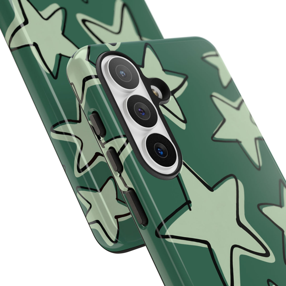 Forest Green Doodle Star Phone Case