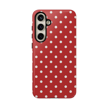Red with White Dot Pattern Phone Case