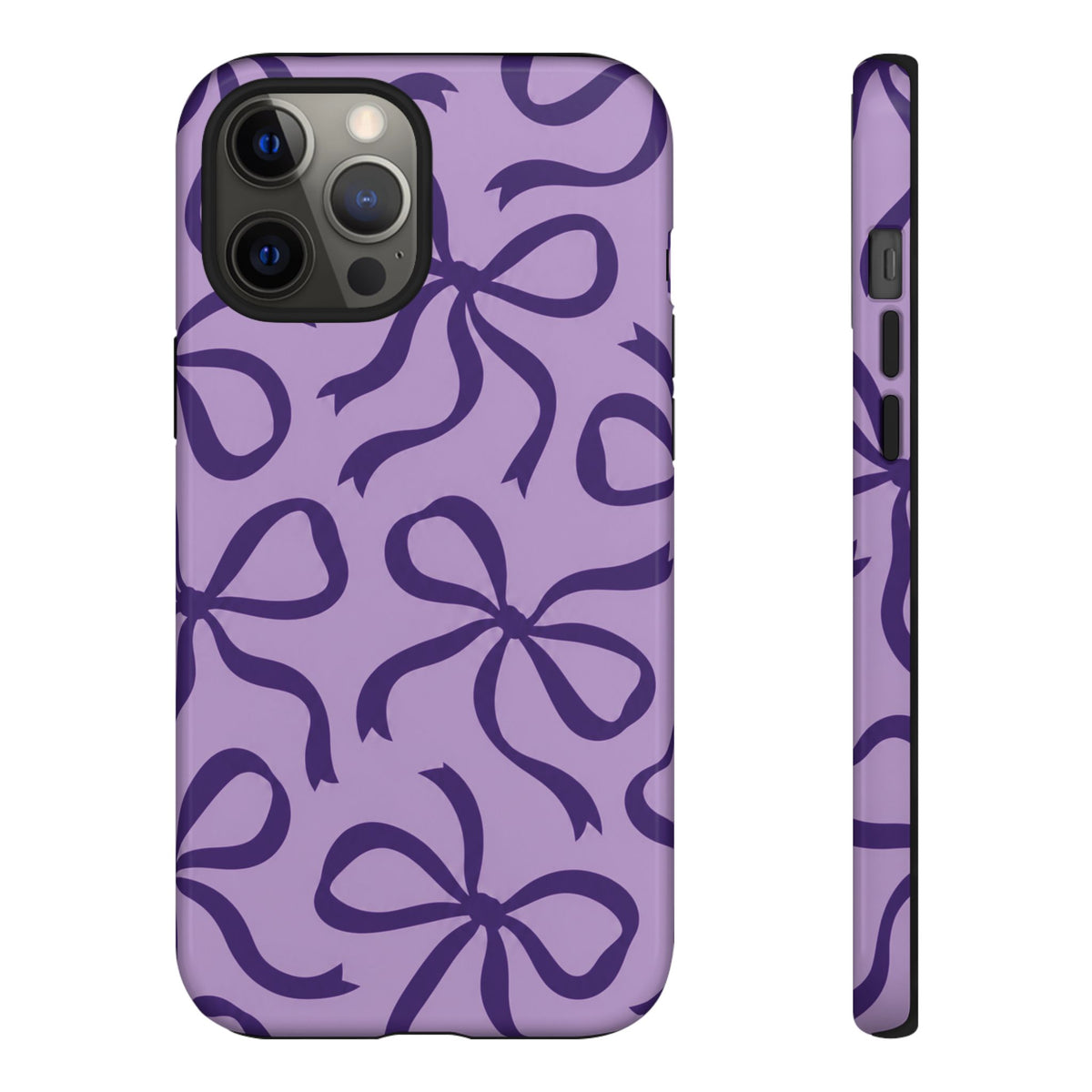 Bold Lilac and Deep Purple Bow Pattern Phone Case