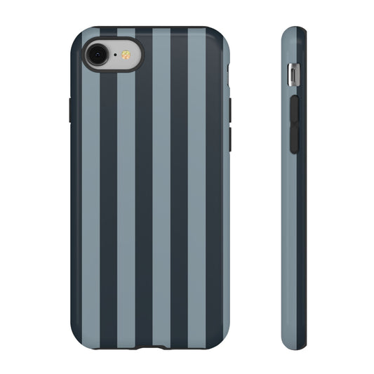 Dark Blue Stripe Pattern Phone Case - Blue Phone Case - iPhone 8 / Glossy