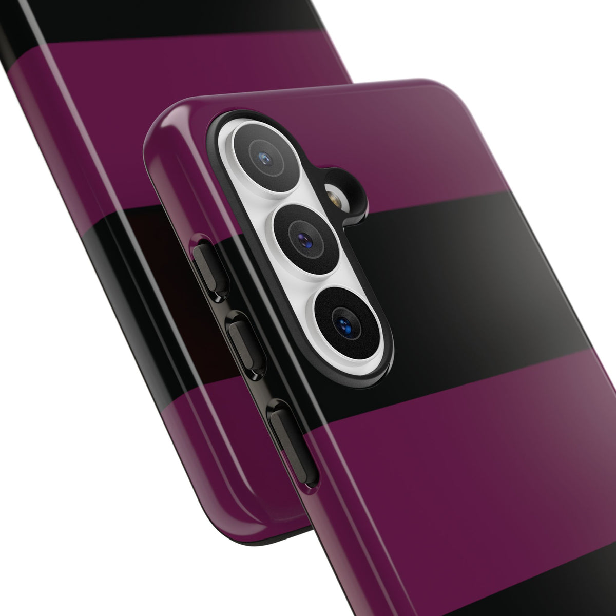 Purple & Black Horizontal Stripe Pattern Phone Case - Purple Phone Case
