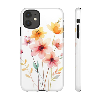 iPhone 11 / Glossy Phone Case - Boho Chic Watercolour Blooms Design Phone Case