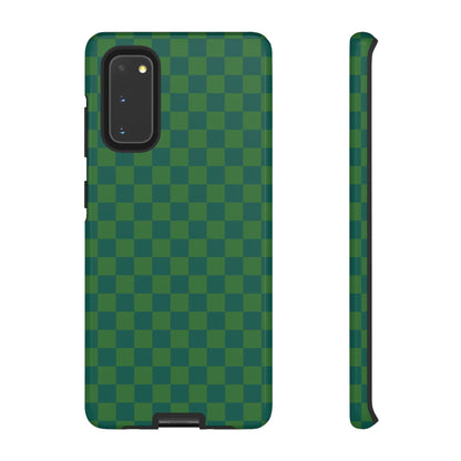 Bold Green Small Checked Pattern Phone Case - Green Phone Case - Samsung Galaxy S20 / Glossy