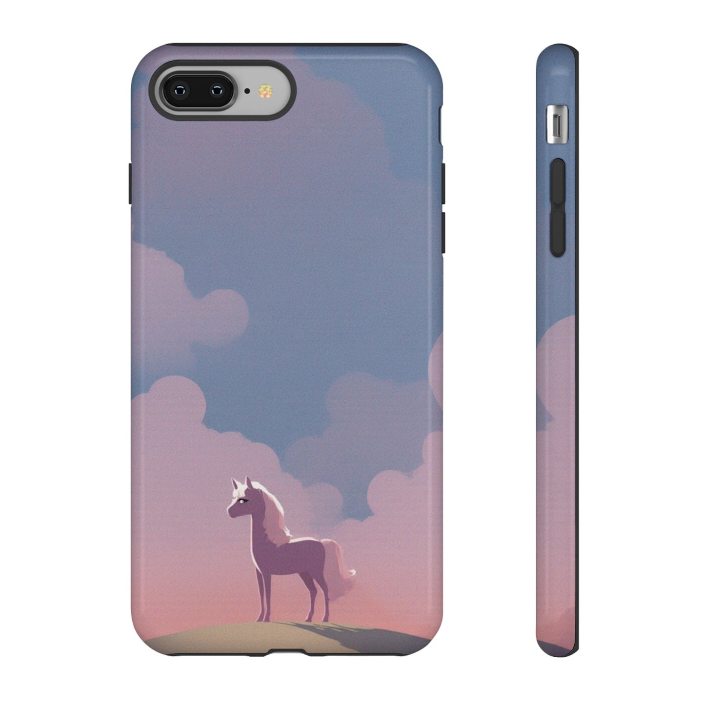 iPhone 8 Plus / Glossy Phone Case - Pony & Cloud Design Phone Case