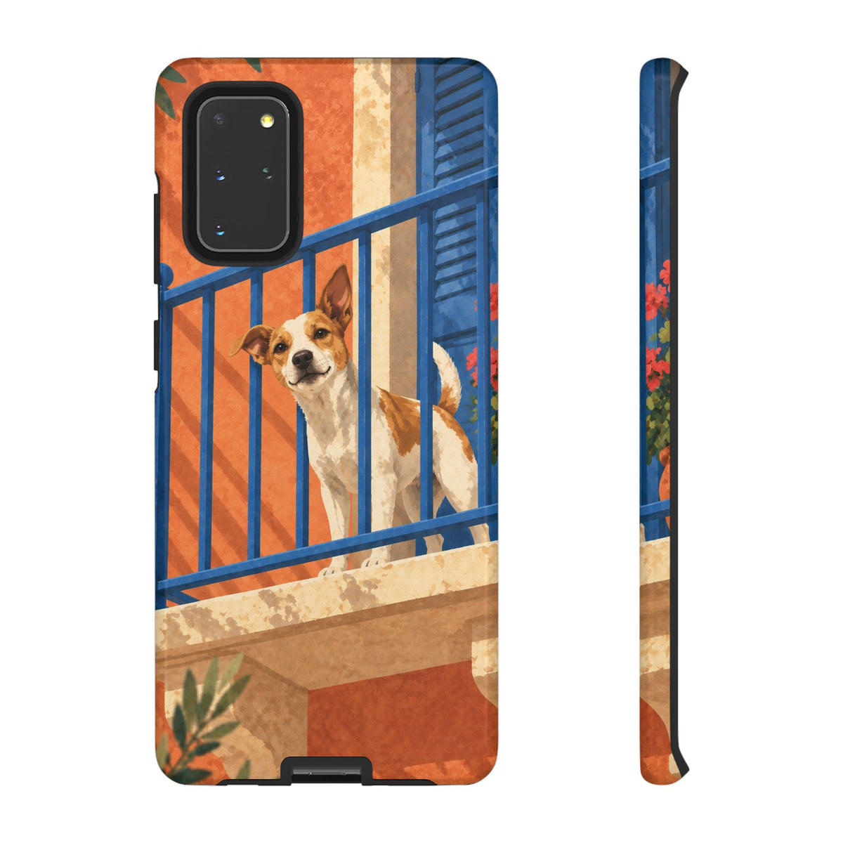 Jack Russell Terrier Balcony Busybody Phone Case - Multicolor Phone Case - Samsung Galaxy S20+ / Glossy