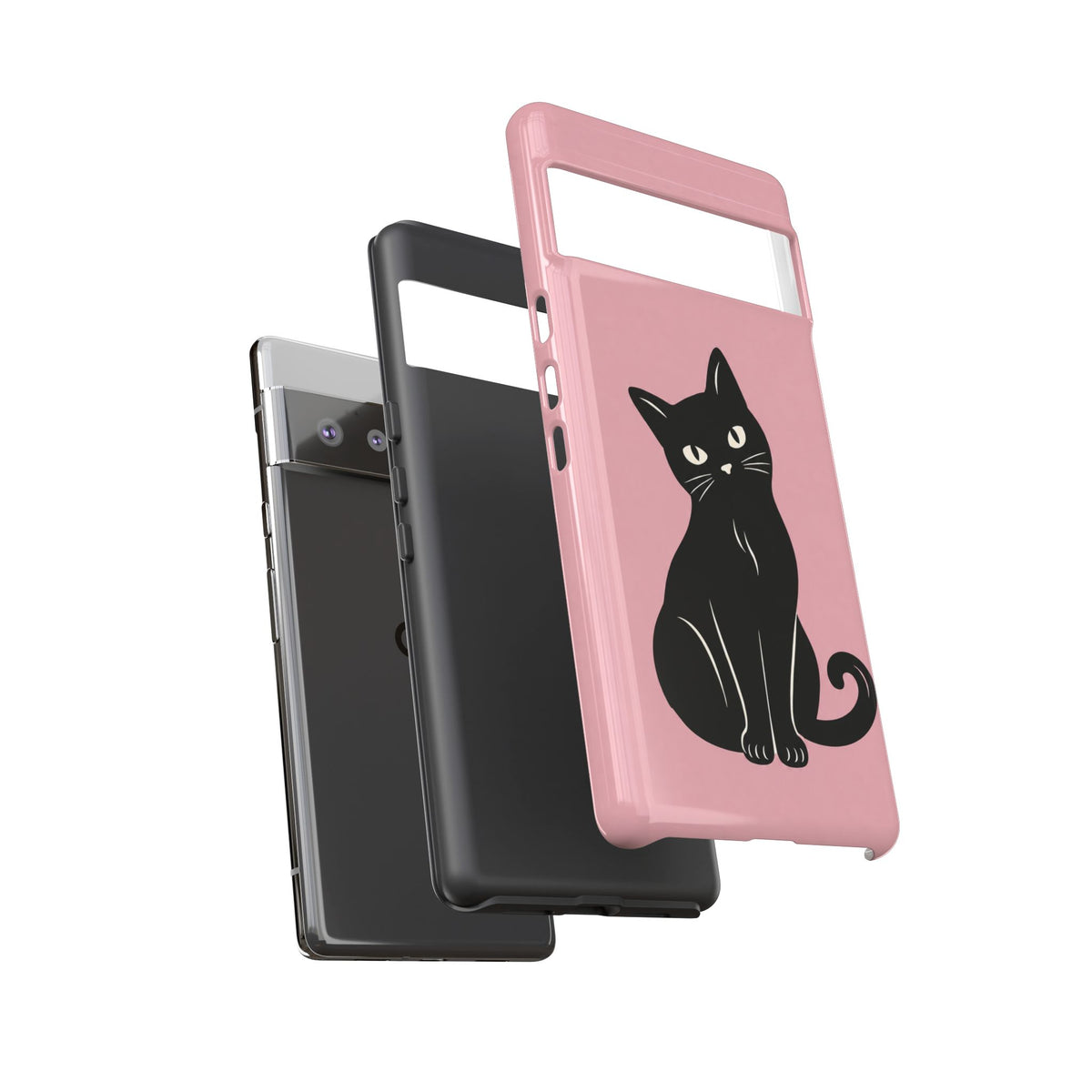 Minimalist Blush Pink & Black Cat Phone Case