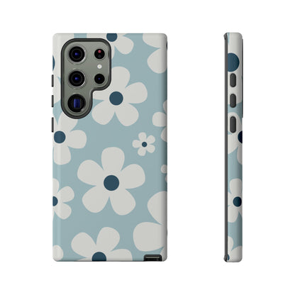 Cute Light Blue Daisy Pattern Phone Case - Blue Phone Case - Samsung Galaxy S23 Ultra / Glossy