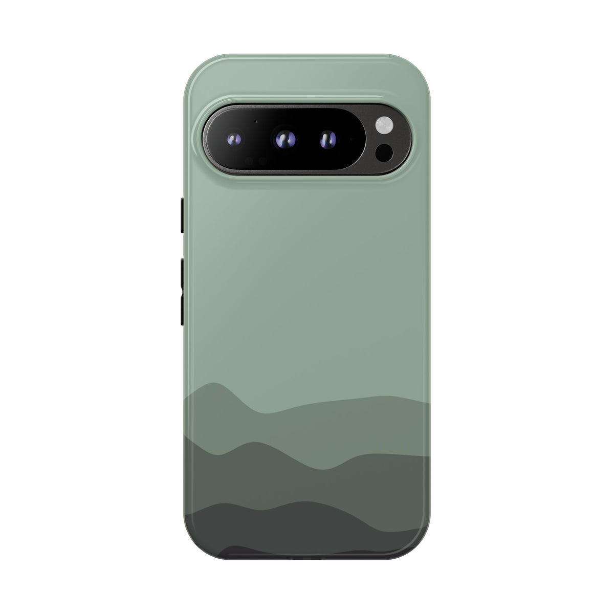 Green Abstract Waves Protective Phone Case - Green Phone Case - Google Pixel 9 Pro / Glossy