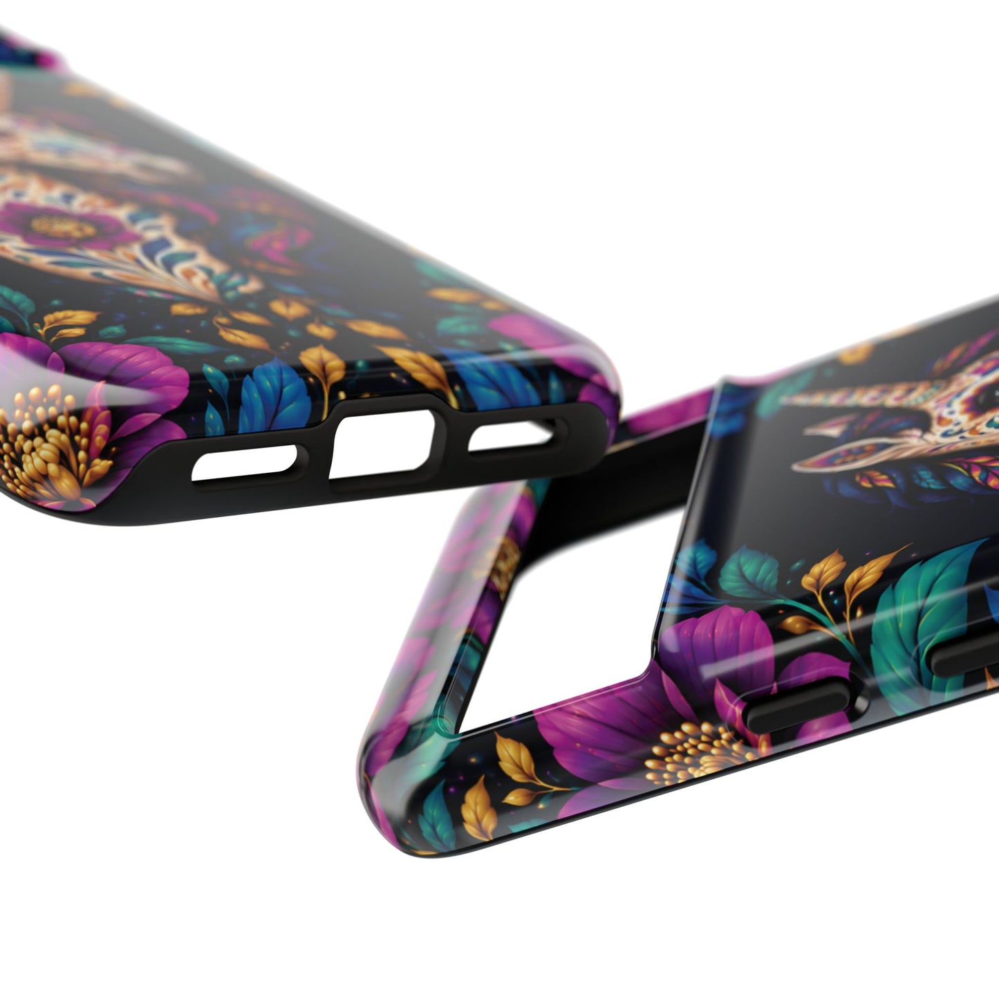 Elegant Purple and Teal Calavera Unicorn Phone Case - Phone Case
