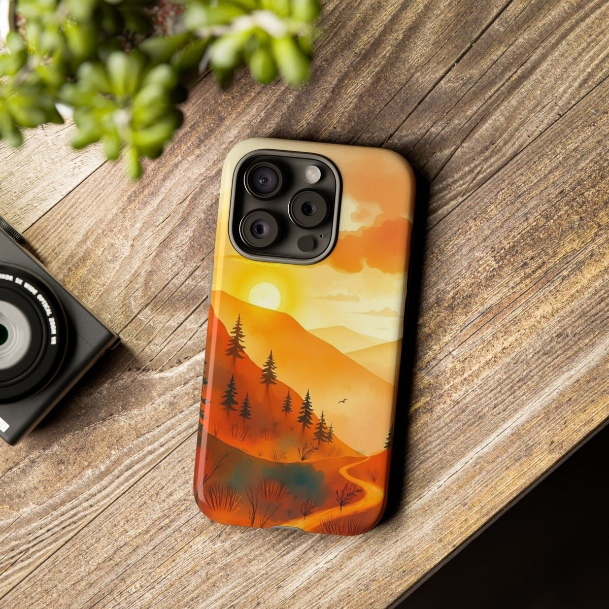 Golden Sunset Design Phone Case - Multicolor Phone Case