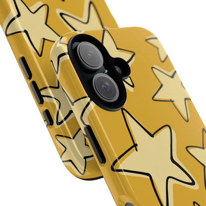 Golden Yellow Doodle Star Phone Case