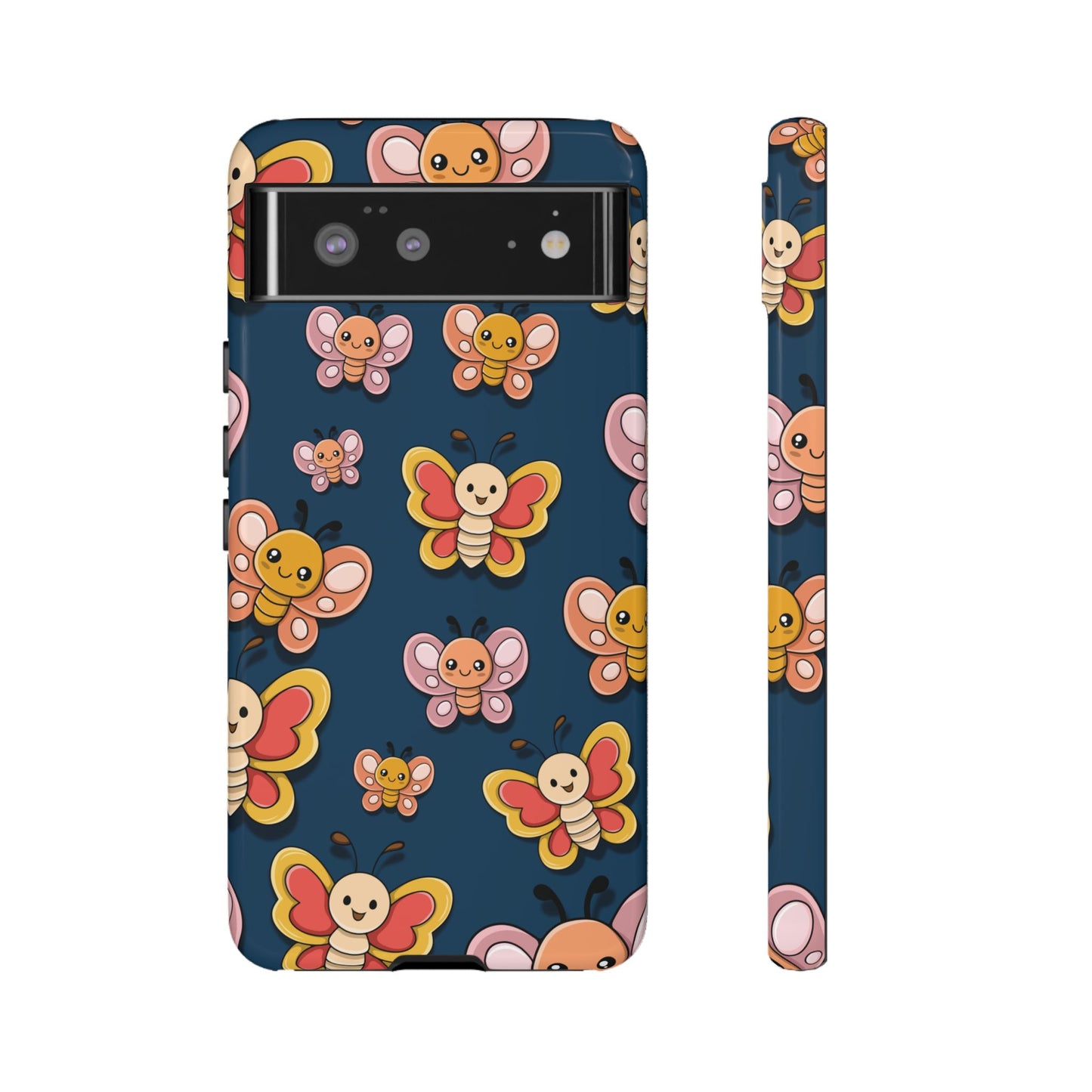 Dark Blue Butterfly Sticker Design Phone Case - Blue Phone Case - Google Pixel 6 / Glossy