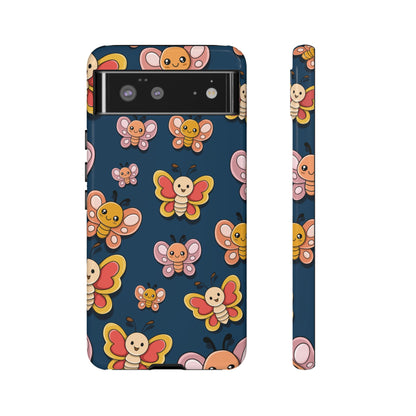 Dark Blue Butterfly Sticker Design Phone Case - Blue Phone Case - Google Pixel 6 / Glossy