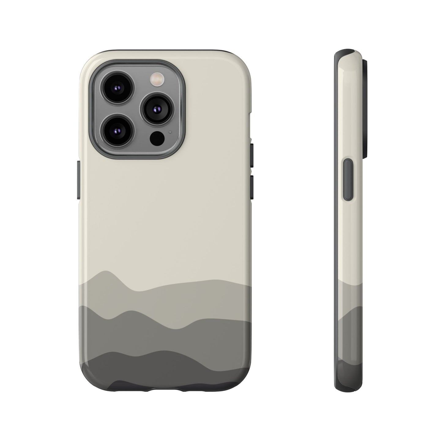 Ivory Abstract Waves Protective Phone Case - White Phone Case - iPhone 14 Pro / Glossy