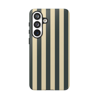 Green & Beige Stripe Pattern Phone Case - Green Phone Case - Samsung Galaxy S26 Plus / Glossy
