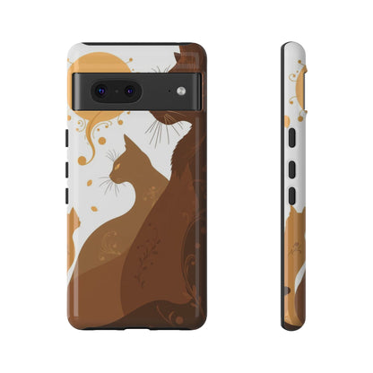Google Pixel 7 / Glossy Phone Case - Abstract Cat Pattern Design Phone Case