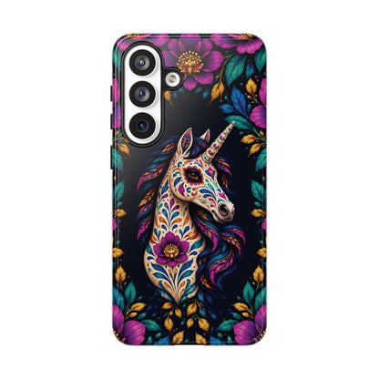 Elegant Purple and Teal Calavera Unicorn Phone Case - Phone Case - Samsung Galaxy S26 Plus / Glossy