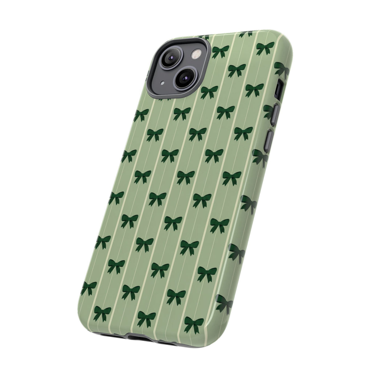 Retro Forest Green Bow Pattern Phone Case